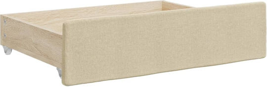 vidaXL Bettkasten aus Holz mit Rollen in Beige Farbe 67x50x16cm 2Stück