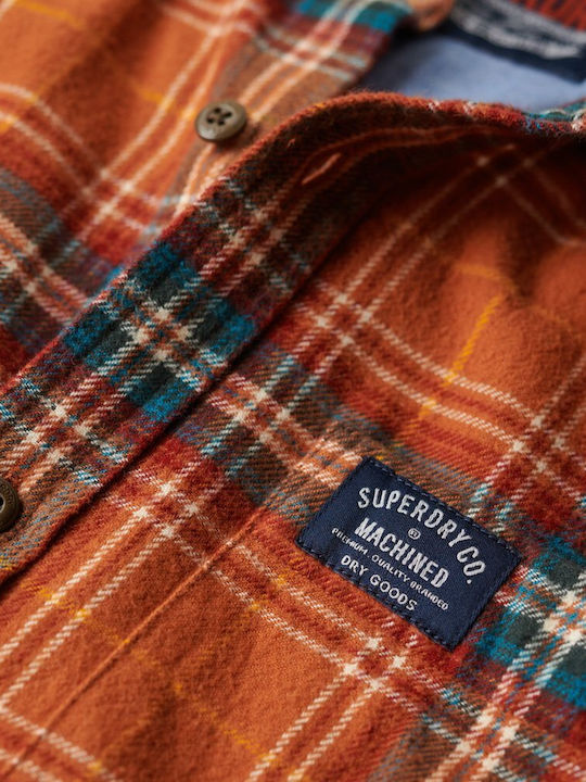 Lumberjack Long-sleeved Cotton Shirt Checked Orange