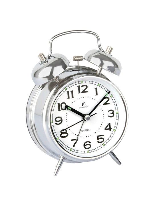 Justaminute με Καμπανάκι Tabletop Clock with Alarm Silver JA7040S