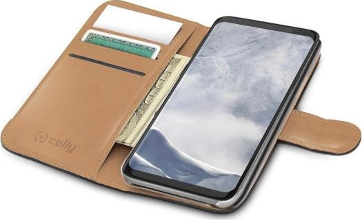 Celly Wally Book Synthetic Leather Black (Galaxy S9+)