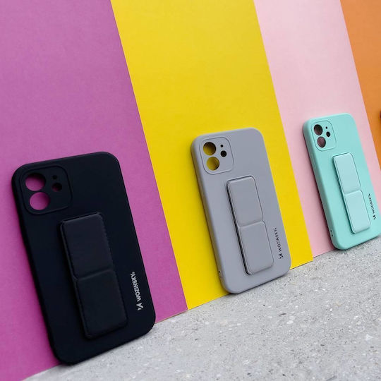 Wozinsky Kickstand Flexible Umschlag Rückseite Silikon Schwarz (iPhone 11 Pro Max)