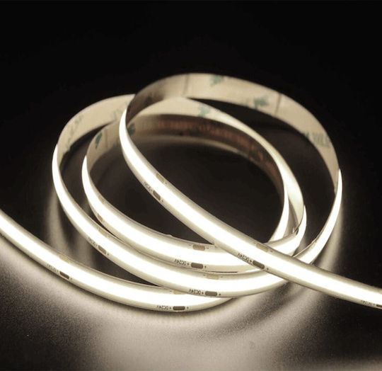 Redled LED-Streifen 24V Kaltweiß Licht 5m Typ COB mit Netzteil