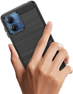 Hurtel Umschlag Rückseite Silikon Schwarz (Motorola G14)