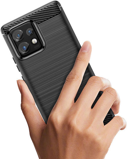 Hurtel Carbon Back Cover Silicone Black (Motorola Edge 40 Pro)
