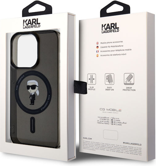 Karl Lagerfeld Iml Ikonik Umschlag Rückseite Silikon Schwarz (iPhone 15 Pro)