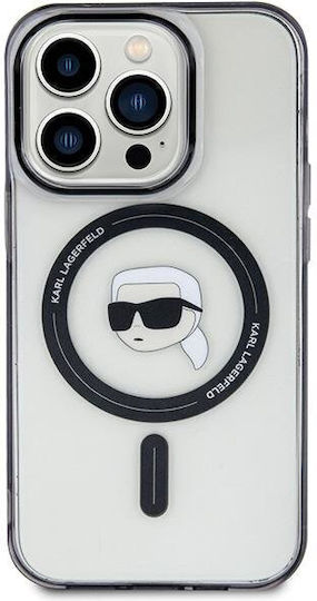 Karl Lagerfeld Karl`s Head Magsafe Umschlag Rückseite Kunststoff Transparent (iPhone 15 Pro)