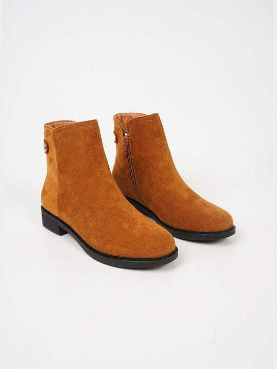 Piazza Shoes Suede Women's Ankle Boots Brown