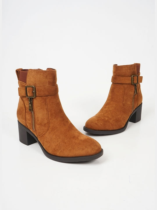 Piazza Shoes Women's Suede Ankle Boots Brown