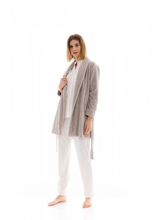 Pink Label Winter Women's Robe Gray