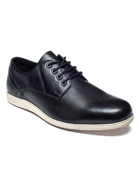 Rover Leder Herren Freizeitschuhe Schwarz