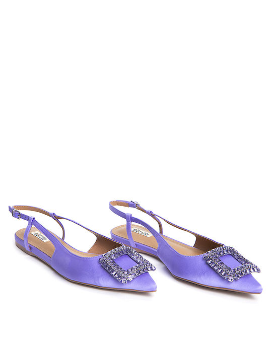 Bibilou Satin Damen Ballerinas Slingback mit Riemen in Farbe