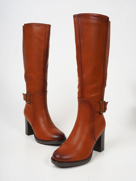 Women's Boots with Zipper Tabac Brown