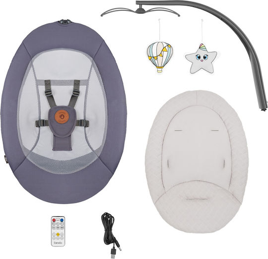 Lionelo Electric Relax pentru Bebeluși Ralf cu Muzică Gri pentru Copil până la 9kg