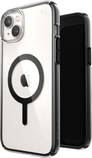Speck Perfect-Clear Impact Geometry MagSafe Microban Back Cover Silicone Clear / Black (iPhone 14 Plus)