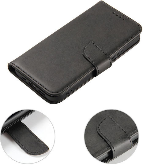 Magnet Book Silicone / Leather Black (Asus Zenfone 9)