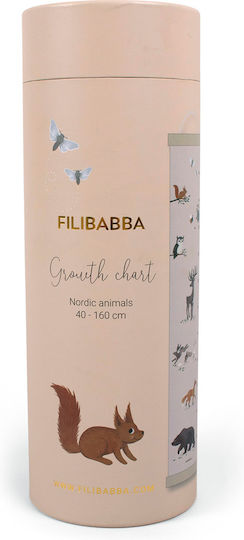 Filibabba Wachstumstabelle für Kinder und Babys Animals of the Forest Beige