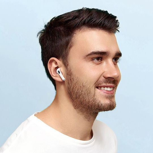 Hoco EW53 Lucky Earbud Bluetooth Handsfree Ακουστικά με Θήκη Φόρτισης Λευκά