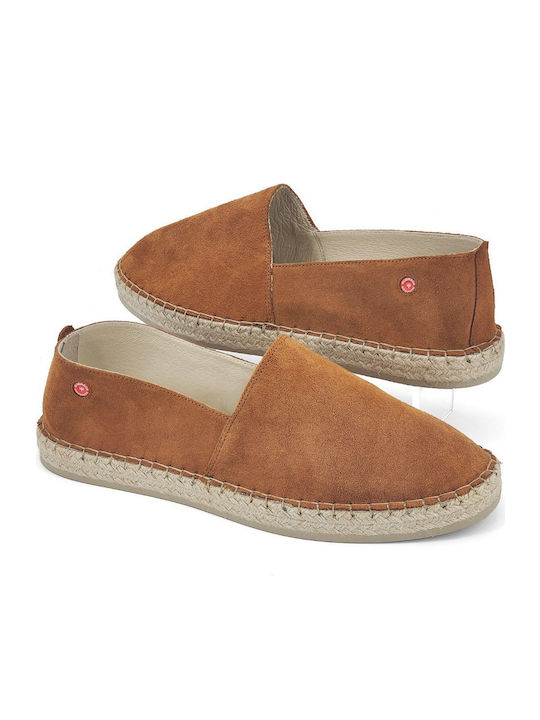 Din piele Espadrile pentru bărbați în culoarea Tabac Brown
