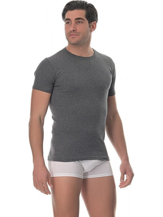 Men's Undershirt Short-sleeved in Gray Color