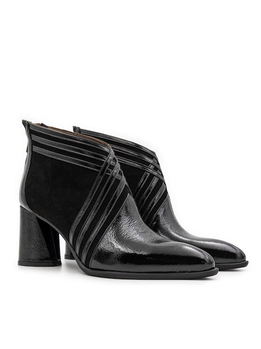 Βαβουλάς Women's Leather Ankle Boots Black