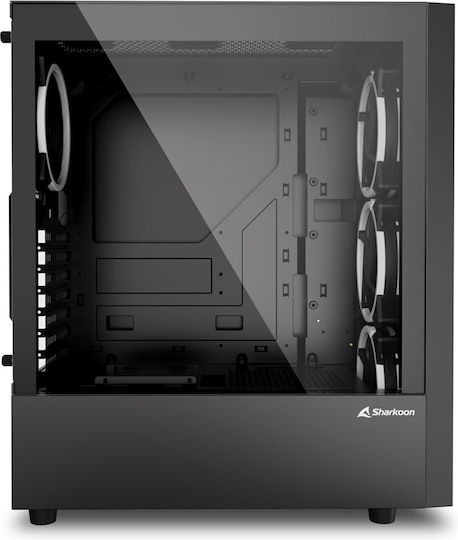 Sharkoon RGB Wave Gaming Midi Tower Computer Case with Side Window Black