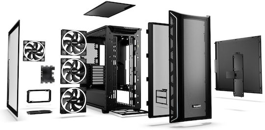 Be Quiet Shadow Base 800 FX Gaming Midi Tower Κουτί Υπολογιστή με Πλαϊνό Παράθυρο και RGB Φωτισμό Μαύρο
