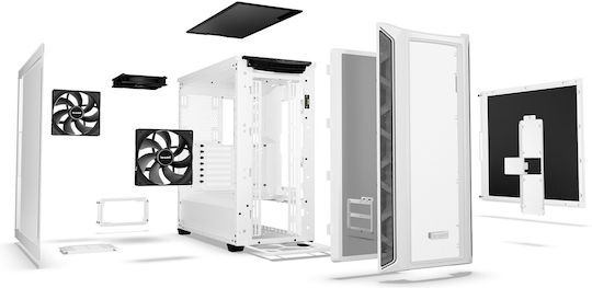Be Quiet Shadow Base 800 DX Gaming Midi Tower Computer Case with Side Window and RGB Lighting White