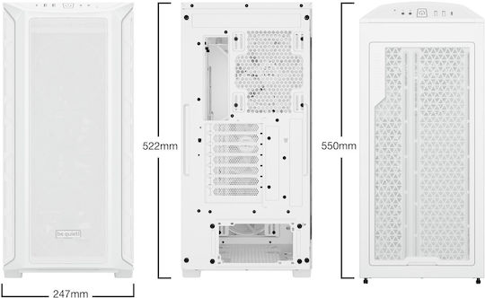 Be Quiet Shadow Base 800 FX Gaming Midi Tower Κουτί Υπολογιστή με Πλαϊνό Παράθυρο και RGB Φωτισμό Λευκό