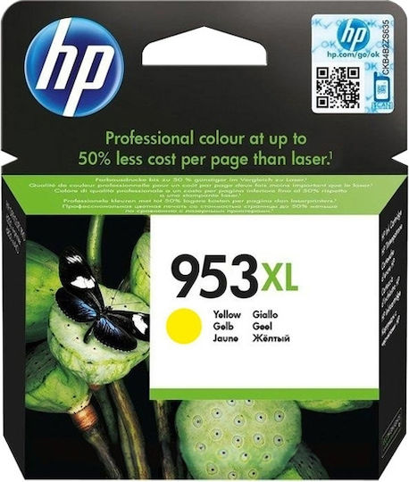 HP 953XL Оригинален Мастило за мастиленоструен принтер Жълт (F6U18AE)