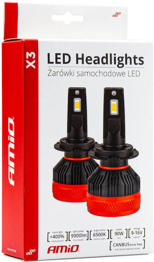 AMiO Lamps Car X3 H1 Canbus LED 6500K Cold White 90W 2pcs