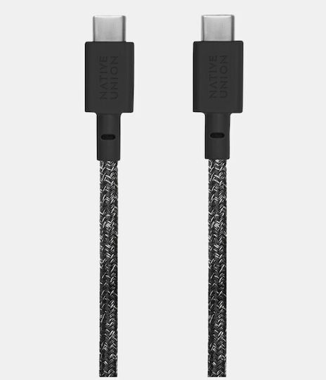 Native Union Belt Braided USB 2.0 Cable USB-C male - USB-C 60W PD Μαύρο 1.2m