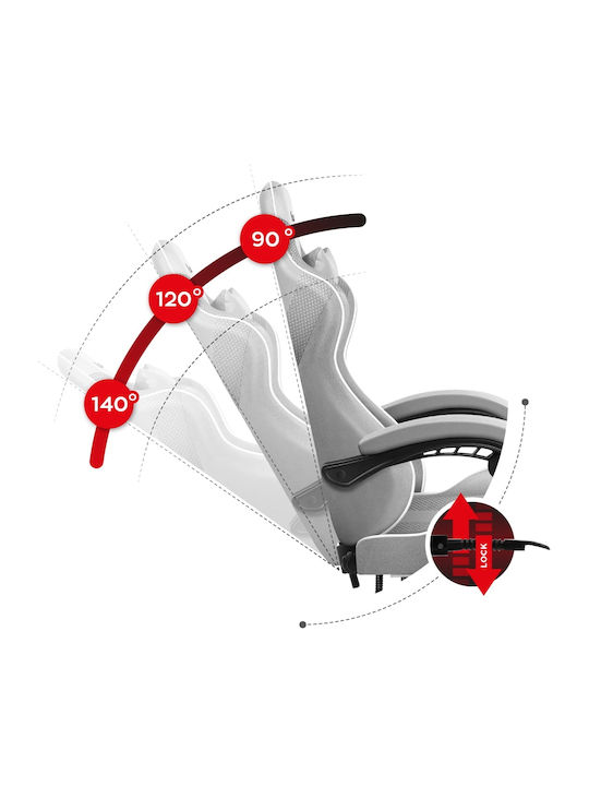 Huzaro Force 4.7 Fabric Gaming Chair with Footrest White Mesh