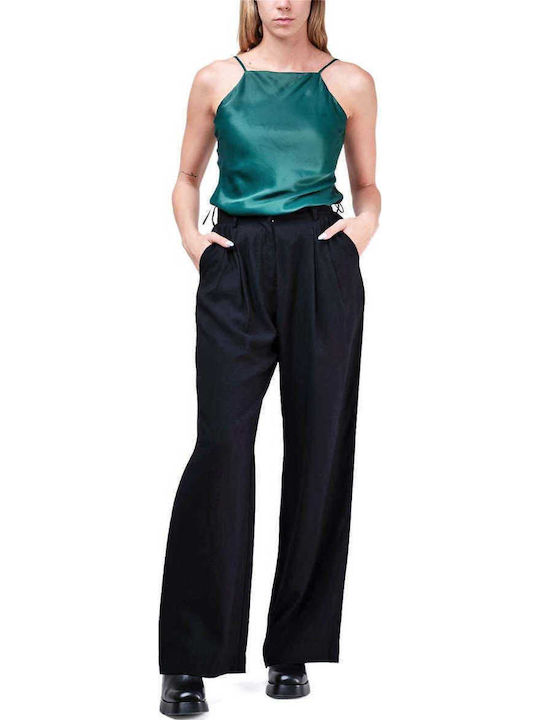 Damen Bluse Ärmellos Grün