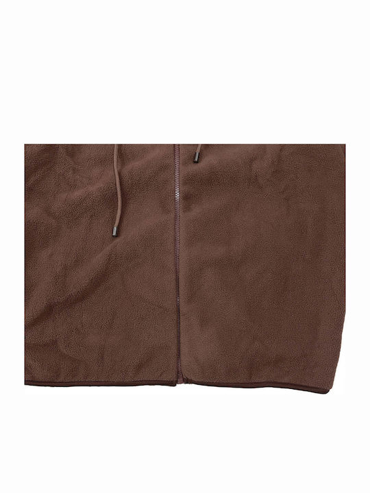 Women's Sweatshirt Jacket Hooded Brown