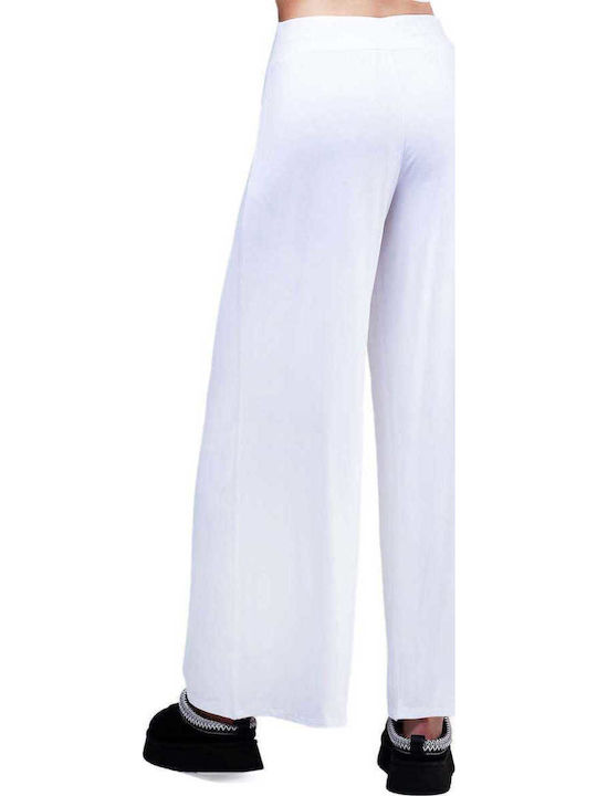 Damen Stoff Hose in Weitem Schnitt Beige