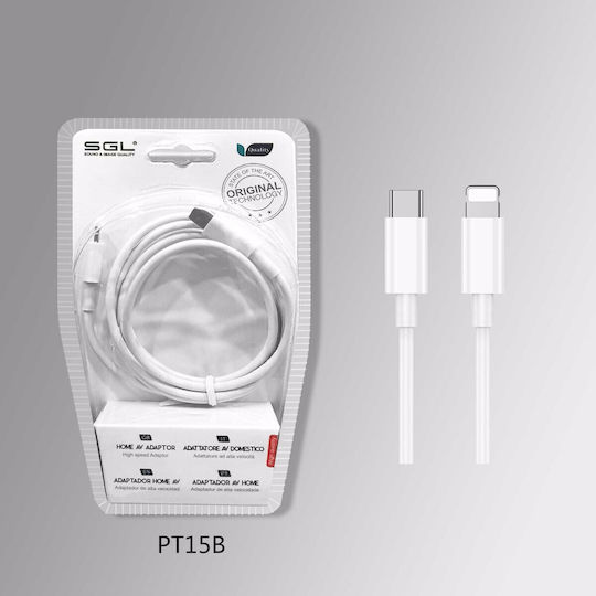 SGL TP158B Regular la Cablu Lightning Alb 1m (210917)