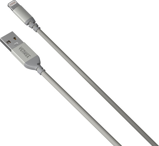 Yenkee Плетена USB-A към Lightning кабел Сив 1м (YCU 611 SR)