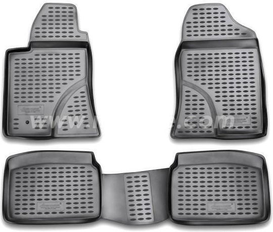 Novline Set of Front and Rear Mats 4pcs Tray Type for Toyota Avensis Black