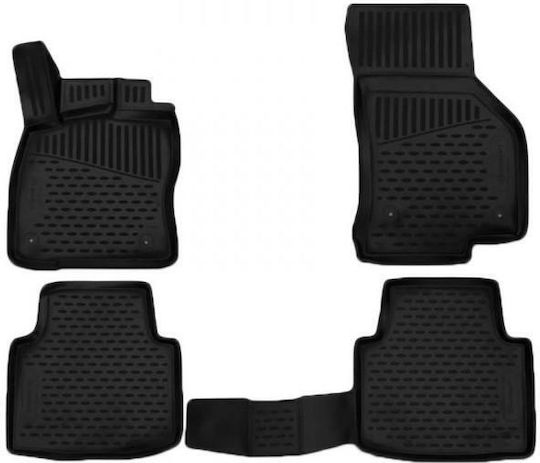 Novline Set of Front and Rear Mats 4pcs Tray Type for Skoda Superb 5D 2015+ Black