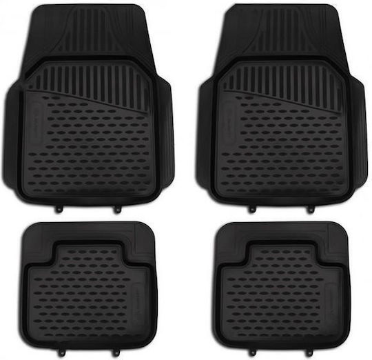 Novline Set of Front and Rear Mats 4pcs Tray Type for BMW i3 2013+ Black
