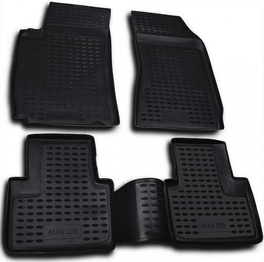 Novline Set of Front and Rear Mats 4pcs Tray Type for Land Rover Discovery 2009+ Black