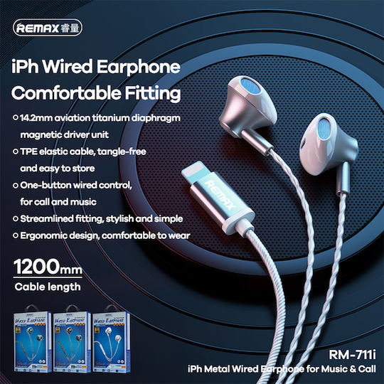 Remax RM-711i Earbuds Handsfree Earphones with Lightning Plug Green