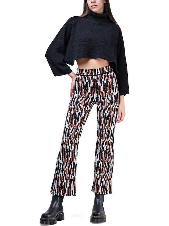 Damen Stoff Hose Braun