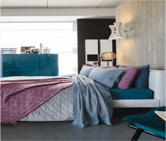 Amo La Casa Cloe Velvet Blanket Double 200x250cm Blue
