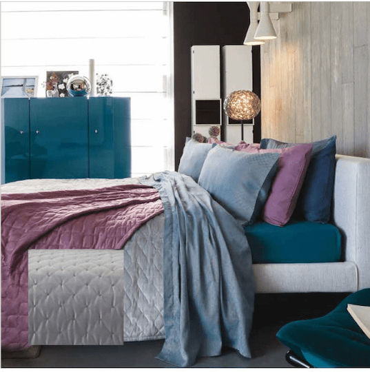 Amo La Casa Cloe Velvet Blanket Double 200x250cm Blue