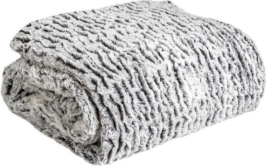 Amo La Casa Velours Decke Pelzig Moni 150x200cm Weiße