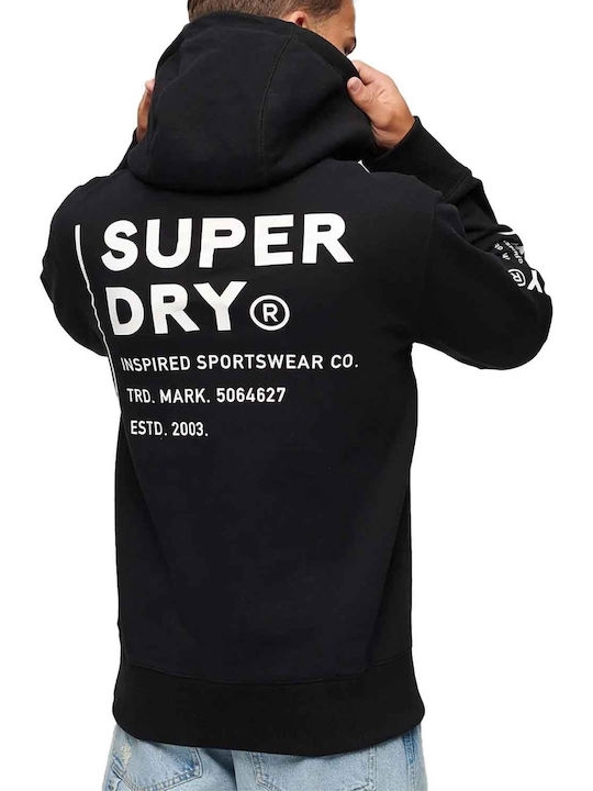 Superdry Мъжки Суитшърт с Качулка Черно