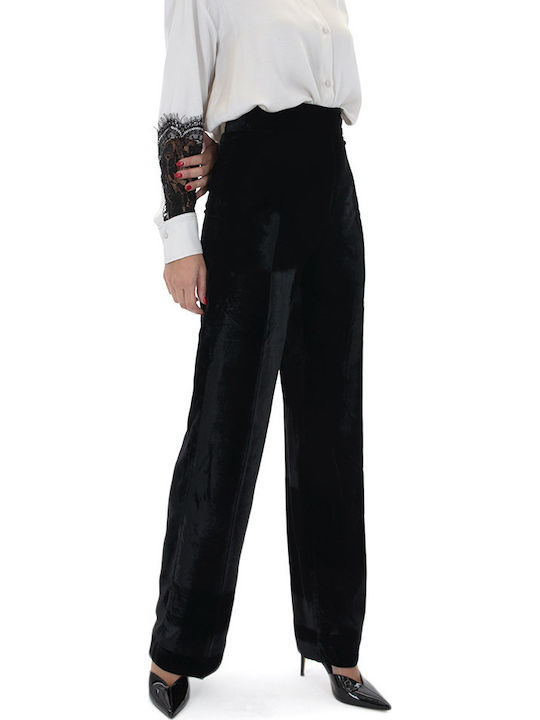 MY T Pants Women's High-waisted Fabric Trousers Straight Black MY T Pants Women's High-waisted Fabric Trousers Straight Black