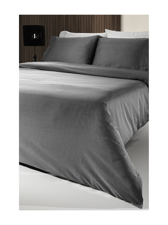 Guy Laroche Sheet King Size with Elastic 180x200+35cm. Minimal Black & White