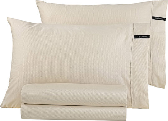 Guy Laroche Sheet King Size with Elastic 180x200+35cm. Minimal Natural